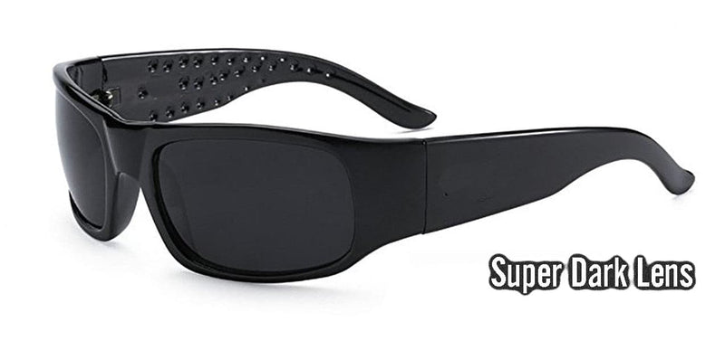 Super dark sunglasses for sensitive eyes ( Polished Black